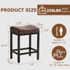 IULULU Bar Stools Counter Height - 24 Inch Saddle Stools, PU Leather Modern Kitchen Barstools with Metal Base Footrest