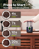 Atilioo Cordless Coffee Grinder Electric - USB Rechargeable, 304 Stainless Steel Blade, 85 Grinds Per Charge, for Espresso, Spices, Home, Travel, Camping - Blue
