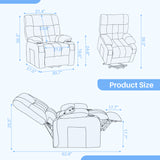 IULULU Recliner Chair with Massage, Lumbar Support, Power Lift for Living Room