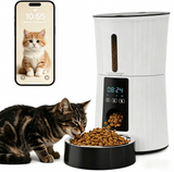 Atilioo Automatic Cat Feeder, 4L WiFi Pet Food Dispenser with App Control, Dry Food, Dual Power Supply, Timed Portion Control for Cats & Small Dogs, White