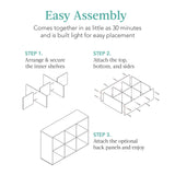 Atilioo 6 8 9 Cube Storage Organizer, Open Bookcase, Space-Saving Display Shelf with Removable Back Panels, Easy Assembly
