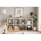 LIFERECORD 8 Cube Storage Organizer Bookshelf with 4 Removable Back Panels, Open Cube Bookcase for Living Room, Bedroom, Home Office, 47.7" L x 11.6" W x 23.2" H, White Bookcase