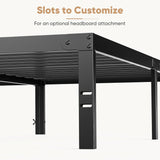 Atilioo King Bed Frame with Storage Space Under Frame, 14" Heavy Duty Metal Platform, No Box Spring Needed, Easy Assembly