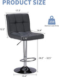 Atilioo Bar Stools Set of 2, Adjustable Counter Height Swivel Barstool Dinning Chair with PU Leather & Back and Footrest for Bar Kitchen, Black