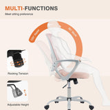 IULULU Home Office Managerial Executive Chair, Ergonomic Mesh Adjustable Swivel Mid-Back Computer Desk Chair with Comfortable Lumbar Support, Comfy Arms for Bedroom,Study