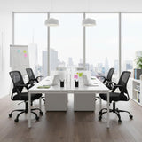 IULULU Home Office Managerial Executive Chair, Flip Up Armrest Ergonomic Mesh Adjustable Swivel Mid-Back Computer Desk Chair with Comfortable Lumbar Support, Comfy Arms for Bedroom,Study