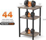 3-Tier End Table, Side Table with Open Shelves, Bedside Table for LivingRoom Bedroom Bathroom, Easy Assembly, Gray