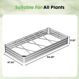 Atilioo 8x4x1ft Raised Garden Bed, Outdoor Metal Planter Box for Vegetables, Flowers, Herbs, Galvanized Non Toxic Materials, Silver