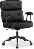 IULULU Ergonomic Home Office Desk Chair, PU Leather Computer Chair with Lumbar Support Adjustable Height Rolling Swivel Executive Task Armrests Chair