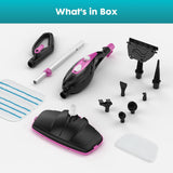 Atilioo 10-in-1 Steam Mop, Multi-Function Floor Steam Cleaner with Detachable Handheld for Carpet, Tile, Hardwood, Pink
