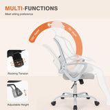 IULULU Home Office Managerial Executive Chair, Ergonomic Mesh Adjustable Swivel Mid-Back Computer Desk Chair with Comfortable Lumbar Support, Comfy Arms for Bedroom,Study