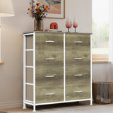 Atilioo Fabric Dresser with 5 Drawers, Clothes Storage Organizer Unit, Chest of Drawers for Bedroom Living Room, Pink