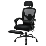Atilioo Executive Office Chair with Footrest, High-Back Ergonomic Mesh Chair with Armrests & Adjustable Lumbar Support, Tilt Lock for Home Office, Gray