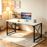 Atilioo Modern Computer Desk, Office Writing Study PC Table for Kids & Students with Storage Bag & Headphone Hooks for Home Bedroom, 31" Rustic Brown