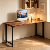 Atilioo Modern Computer Desk, Office Writing Study PC Table for Kids & Students with Storage Bag & Headphone Hooks for Home Bedroom, 31" Rustic Brown