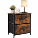 ACCVER Nightstand with 2 Fabric Drawers, Small Dresser, Side Table, End Table, Bedside Table, Night Stands, Small Nightstand, Bedroom, Brown
