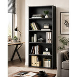 LIFERECORD Bookshelf, 5-Tier Bookcase, Wooden Book Shelf, Open Storage Shelf, 9.25 x 23.82 x 52.95 Inches, for Living Room, Home Office, Dinning Room