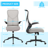 IULULU Ergonomic Office Chair, High Back Mesh with Lumbar Support, Flip-up Arms