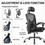 IULULU Office Desk Chair with Footrest, High-Back Mesh Rolling Swivel Reclining Chairs
