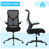 IULULU Ergonomic Office Chair, High Back Mesh with Lumbar Support, Flip-up Arms