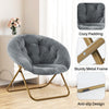 IULULU Comfy Saucer Chair, XL Folding Faux Fur Lounge Chair for Home, Kids & Adults