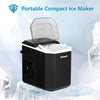 Buteny Portable Ice Maker – Self-Cleaning, 26lbs/24H, 9 Cubes in 6 Mins, 2 Bullet Ice Sizes, Quiet, Black for Kitchen/Party