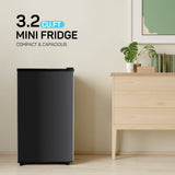 IULULU Upgraded 3.2 Cu.Ft Mini Fridge with Freezer for Bedroom/Dorm/Office, Compact, Low Noise