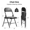 IULULU Folding Chair, Leather-padded, Sturdy Metal, Easy Storage, Indoor/Outdoor, Comfy for Home/Office/Party