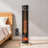 Atilioo 32" Electric Space Heater for Indoor Use, 1500W Portable Ceramic Tower Heater with Remote Control, 3 Heat Modes, 15H Time, Adjustable Thermostat, Child Lock, Overheat Protection, Black