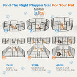 Atilioo 8-Panel Foldable Pet Playpen, 24" Height Metal Dog Fence with Door for Small Dogs