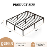 Atilioo Twin Bed Frame with Storage Space Under Frame, 14" Heavy Duty Metal Platform, No Box Spring Needed, Easy Assembly, Black