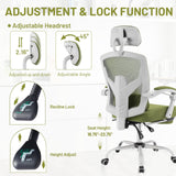 IULULU Office Desk Chair with Footrest, High-Back Mesh Rolling Swivel Reclining Chairs