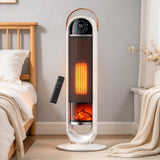 Atilioo 32" Electric Space Heater for Indoor Use, 1500W Portable Ceramic Tower Heater with Remote Control, 3 Heat Modes, 15H Time, Adjustable Thermostat, Child Lock, Overheat Protection, Black