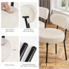 IULULU Dining Chairs Set 2, Upholstered Mid-Century Kitchen Chairs, Curved Backrest, Metal Legs