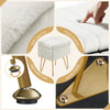 IULULU Vanity Stool, Faux Fur-Padded, 4-Legged Stool with Anti-Slip Feet, Ideal for Makeup or as a Footrest