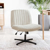 IULULU Wide Armless Desk Chair, No Wheels, Adjustable Height