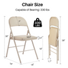 IULULU Folding Chair, Leather-padded, Sturdy Metal, Easy Storage, Indoor/Outdoor, Comfy for Home/Office/Party