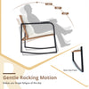 IULULU Outdoor 3-Pc, Rocking Bistro Set, Wicker Patio Chairs & 2-Tier Table
