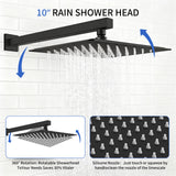 Atilioo Shower Faucet Set, 10" High Pressure Rain Shower Head with Handheld Spray, Wall Mounted, Adjustable Temperature, Rough-in Valve Body and Trim Kit