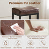 IULULU Bar Stools Counter Height - 24 Inch Saddle Stools, PU Leather Modern Kitchen Barstools with Metal Base Footrest