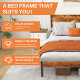 IULULU Metal Platform Bed Frame - Mattress Foundation with Headboard & Footboard, 700LBS Wooden Slats, No Box Spring, Noise-Free, Easy Assembly