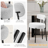 IULULU Dining Chairs Set 2, Upholstered Mid-Century Kitchen Chairs, Curved Backrest, Metal Legs