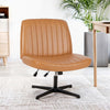 IULULU Wide Armless Desk Chair, No Wheels, Adjustable Height