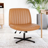 IULULU Wide Armless Desk Chair, No Wheels, Adjustable Height