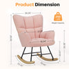 IULULU Rocking Chair, Ergonomic High Back, Comfy Seat with Side Support