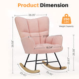 IULULU Rocking Chair, Ergonomic High Back, Comfy Seat with Side Support
