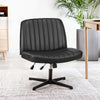 IULULU Wide Armless Desk Chair, No Wheels, Adjustable Height