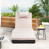IULULU Lounge Chair Outdoor PE Wicker – Adjustable Backrest, Removable Cushion