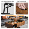 IULULU Lift Top Coffee Table - Wooden Table with Shelf & Compartment for Living Room