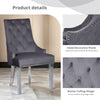 IULULU Dining Chairs Set of 2 with Stainless Steel Legs and Lion Head Handles